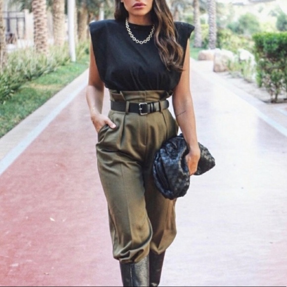 NWT Zara Padded Shoulder Crop Top - Picture 3 of 16